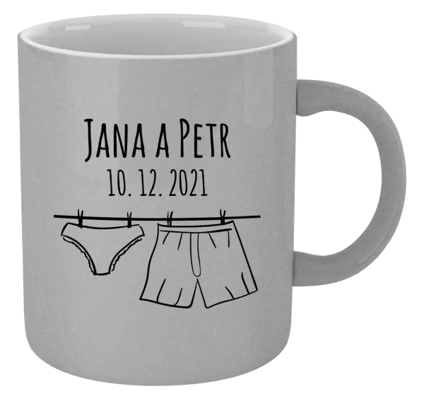 Hrnček metalický Spodná bielizeň s menami