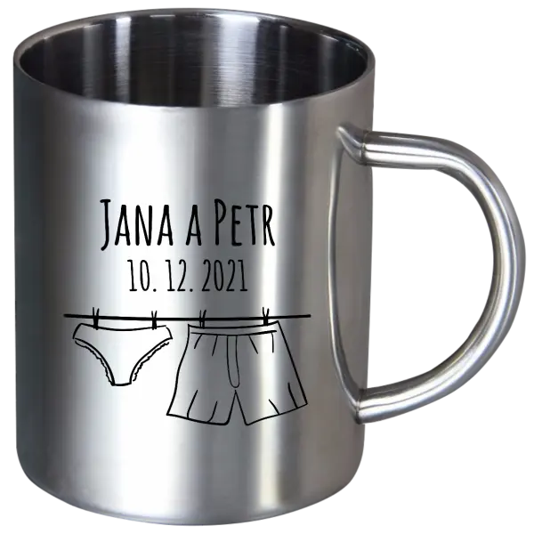 Nerezový hrnček Spodná bielizeň s menami