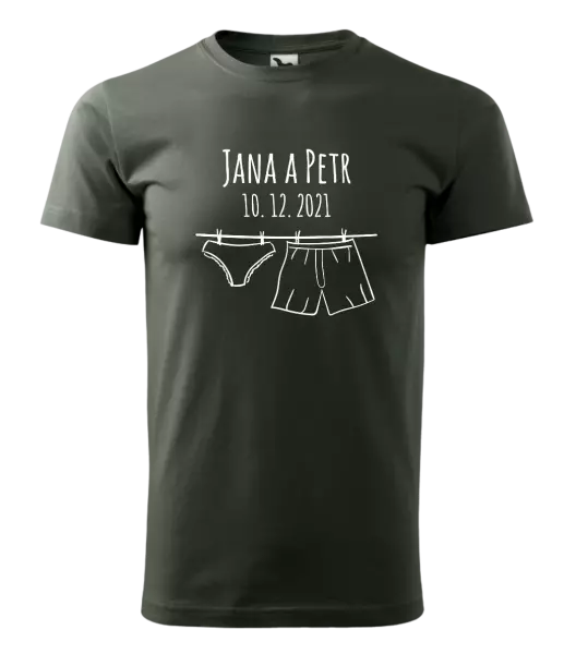 Pánske tričko Spodná bielizeň s menami