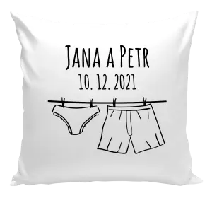 Vankúš Spodná bielizeň s menami