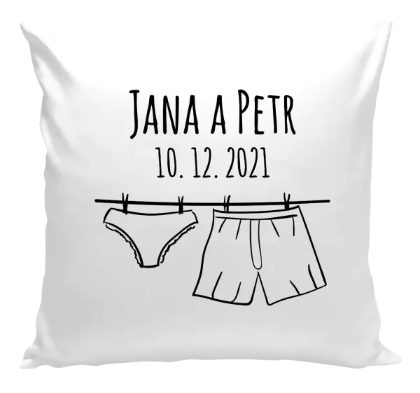 Vankúš Spodná bielizeň s menami