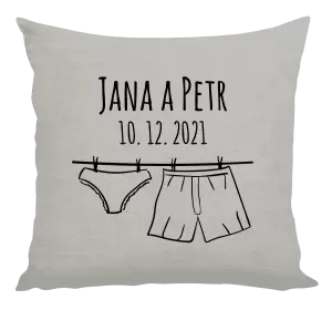 Vankúš Spodná bielizeň s menami