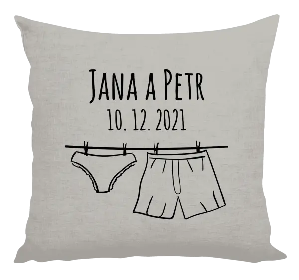 Vankúš Spodná bielizeň s menami