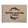 Drevený album s krúžkovou väzbou Spoločné spomienky, čierne lístočky