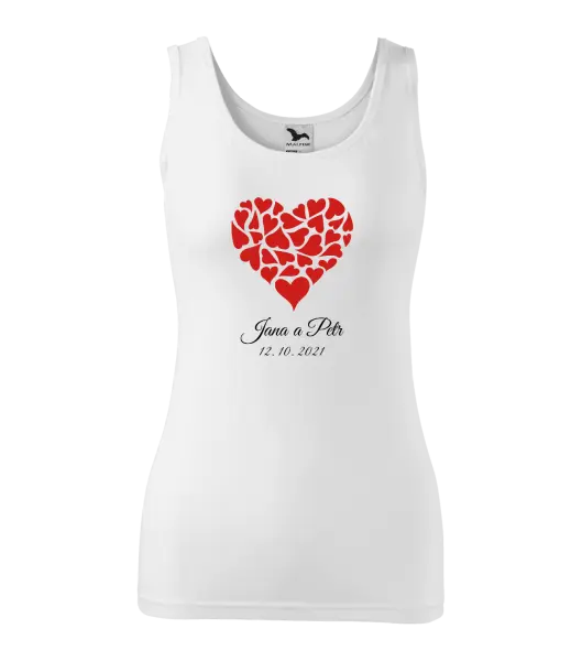 Dámske tielko Srdce s menami