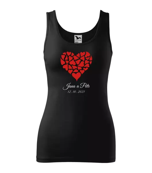 Dámske tielko Srdce s menami