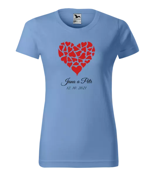 Dámske tričko Srdce s menami