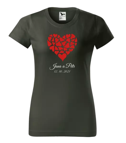 Dámske tričko Srdce s menami