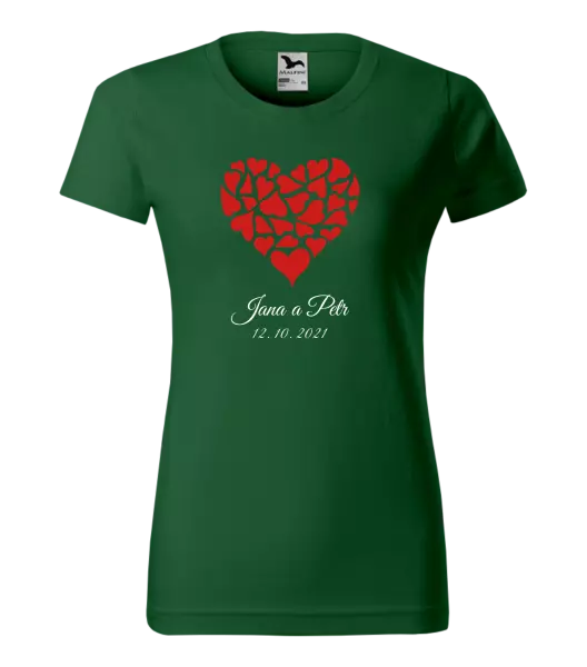 Dámske tričko Srdce s menami