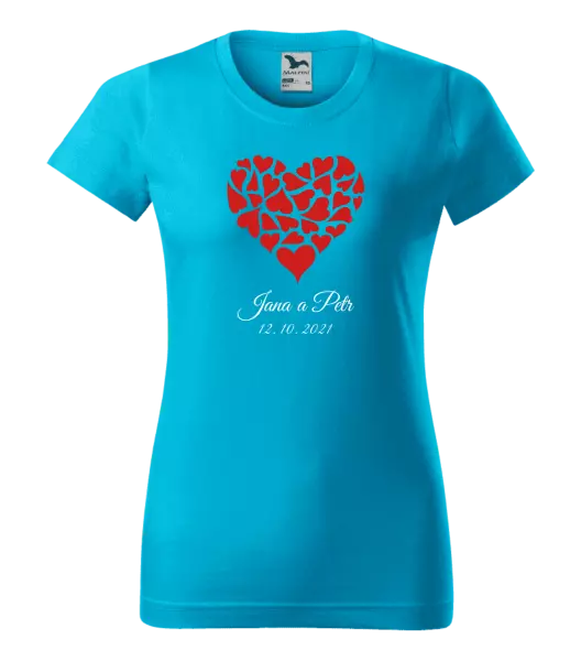 Dámske tričko Srdce s menami