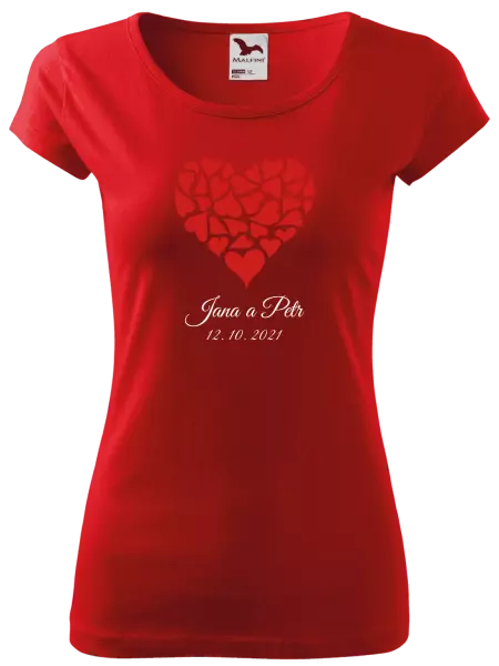 Dámske tričko Srdce s menami