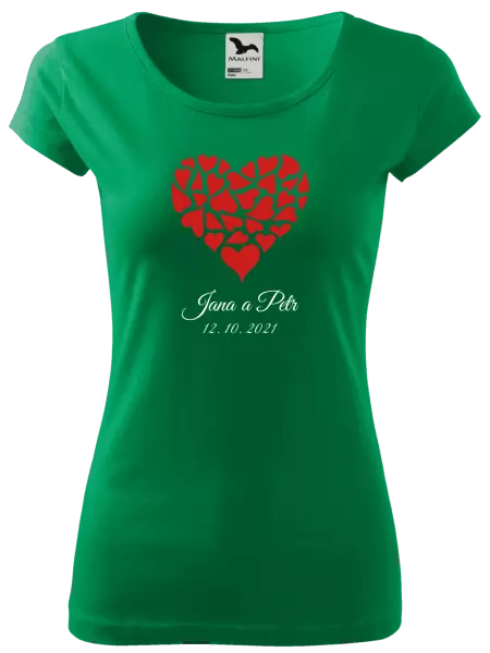 Dámske tričko Srdce s menami