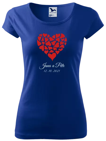 Dámske tričko Srdce s menami