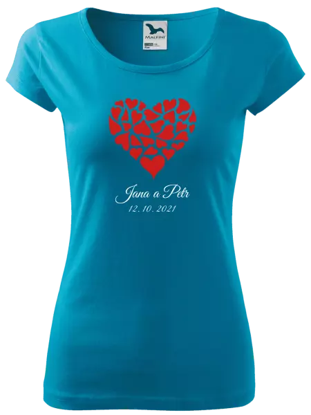 Dámske tričko Srdce s menami