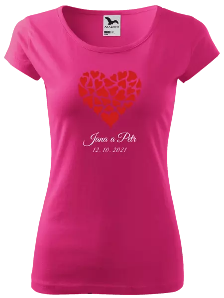 Dámske tričko Srdce s menami