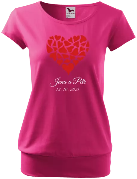 Dámske tričko Srdce s menami