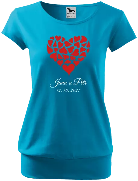 Dámske tričko Srdce s menami