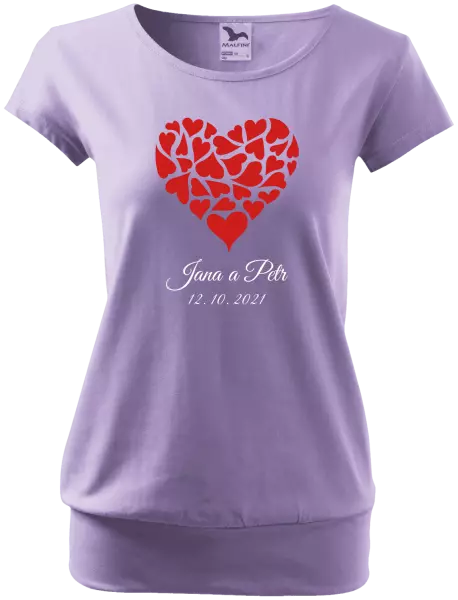 Dámske tričko Srdce s menami