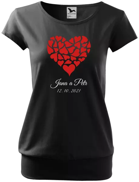 Dámske tričko Srdce s menami