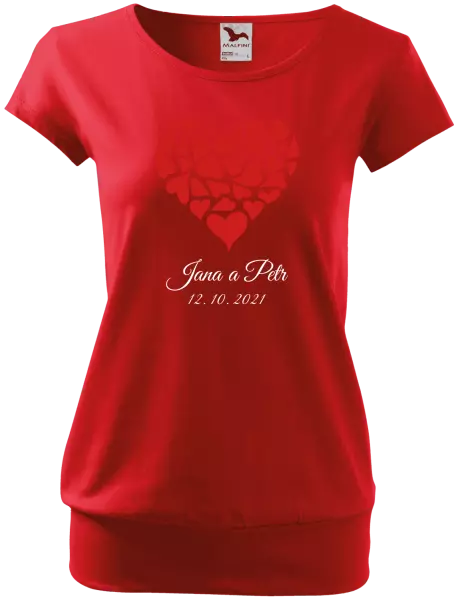 Dámske tričko Srdce s menami