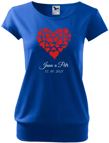 Dámske tričko Srdce s menami