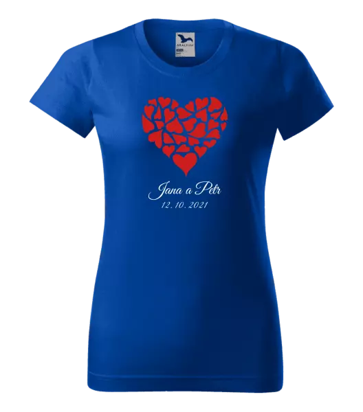 Dámske tričko Srdce s menami