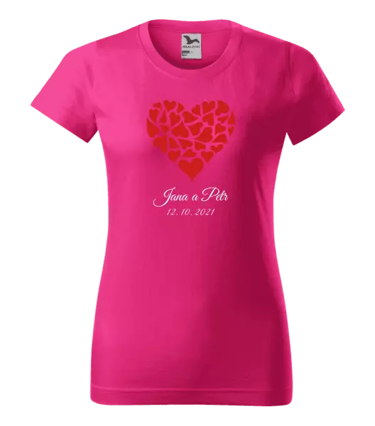 Dámske tričko Srdce s menami