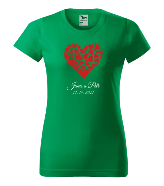 Dámske tričko Srdce s menami
