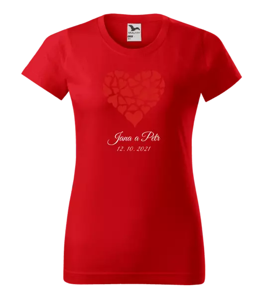 Dámske tričko Srdce s menami