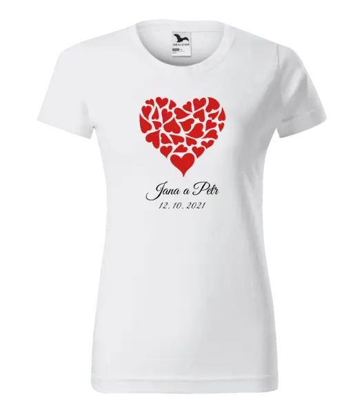Dámske tričko Srdce s menami