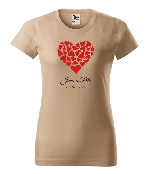 Dámske tričko Srdce s menami