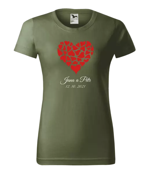 Dámske tričko Srdce s menami