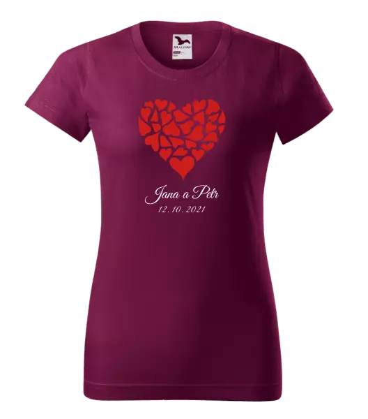 Dámske tričko Srdce s menami