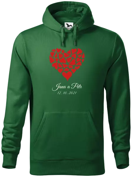 Pánska mikina Srdce s menami