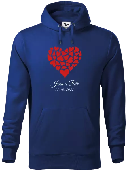 Pánska mikina Srdce s menami