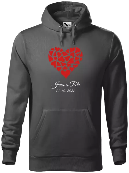 Pánska mikina Srdce s menami
