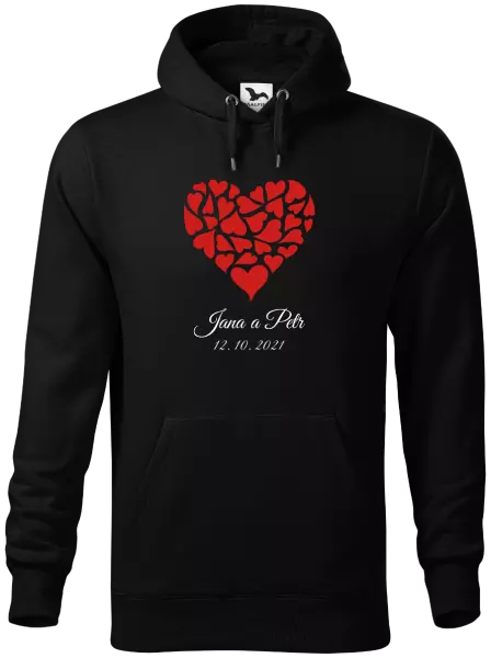 Pánska mikina Srdce s menami