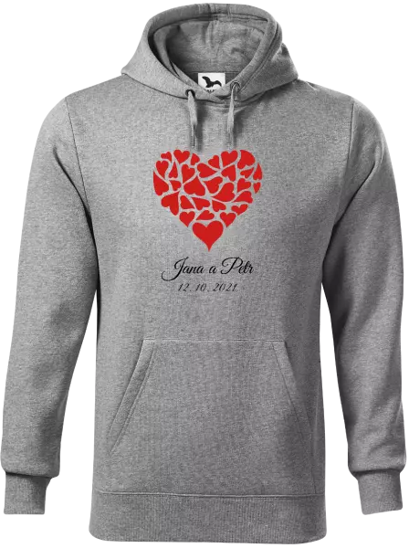 Pánska mikina Srdce s menami