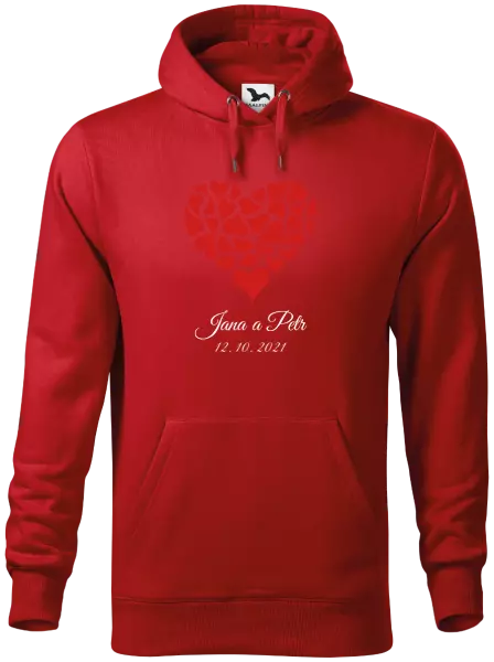 Pánska mikina Srdce s menami