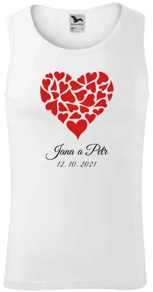 Pánske tielko Srdce s menami