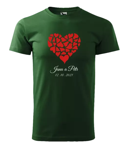 Pánske tričko Srdce s menami