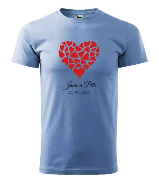 Pánske tričko Srdce s menami