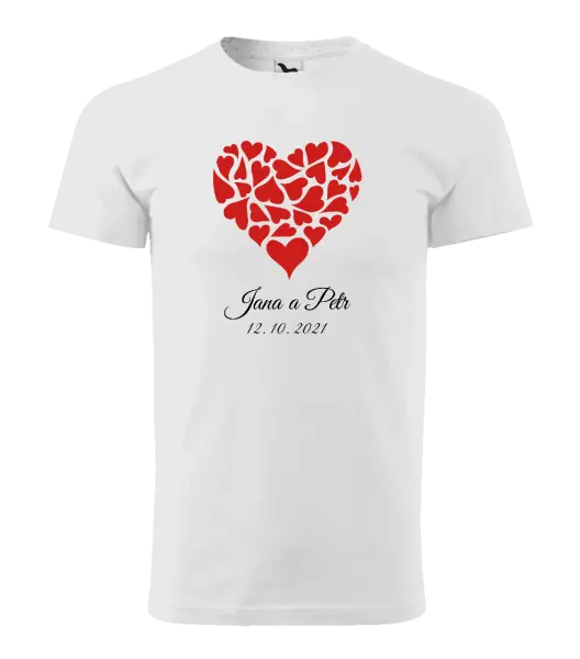 Pánske tričko Srdce s menami