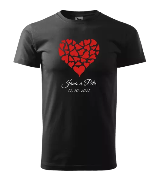 Pánske tričko Srdce s menami