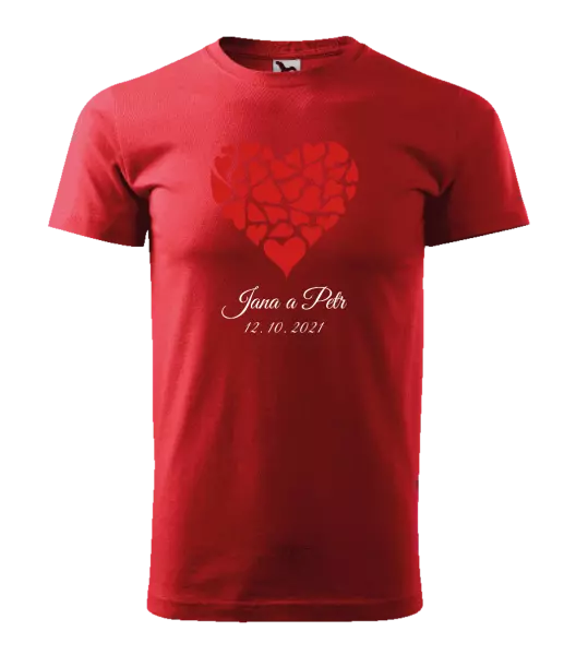 Pánske tričko Srdce s menami