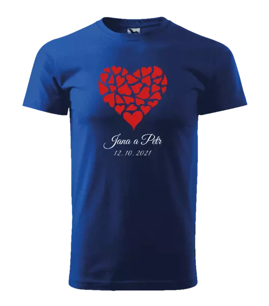 Pánske tričko Srdce s menami