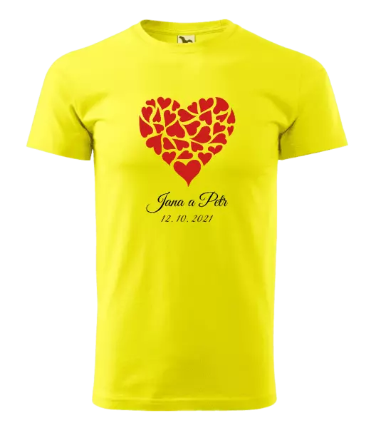 Pánske tričko Srdce s menami
