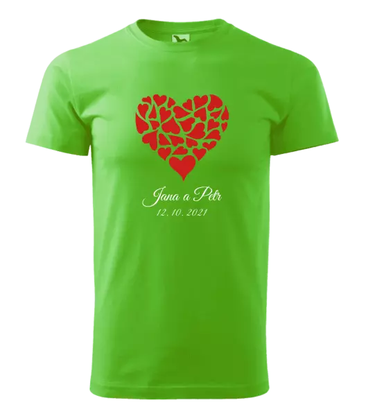 Pánske tričko Srdce s menami