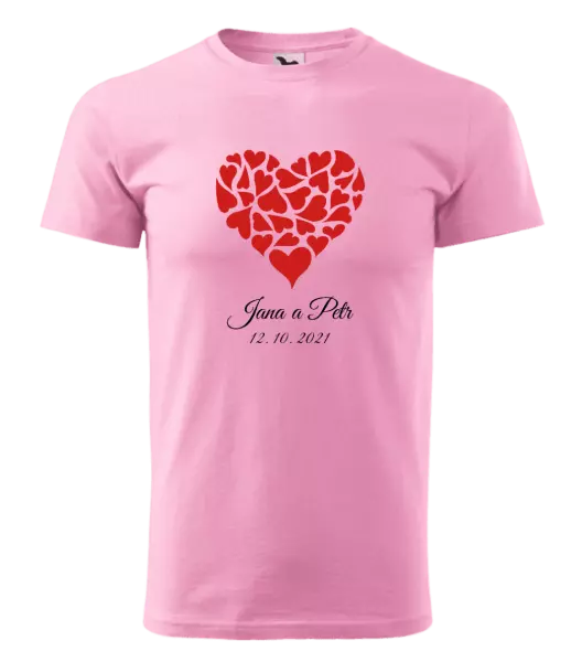 Pánske tričko Srdce s menami