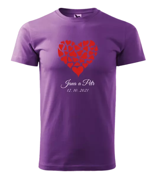 Pánske tričko Srdce s menami
